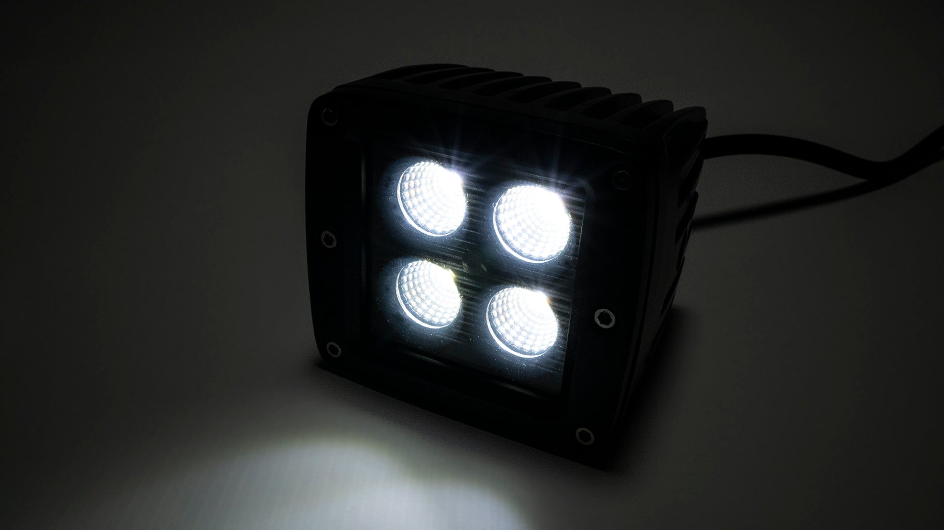 Southern Truck Lifts 2.0 Inch Square Cree LED Flood Cube Light Single Unit Black Series Amber/White Includes Hardware, Harness Sold Separately