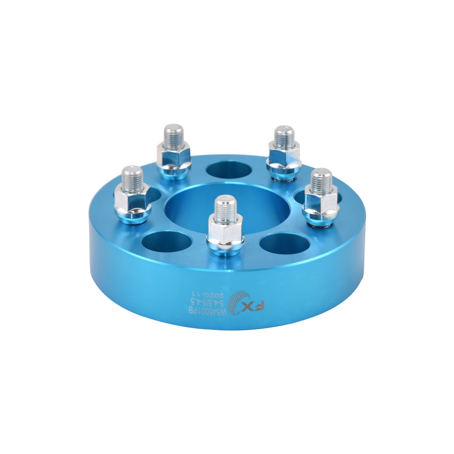 TrailFX Wheel Spacers 5x114.3mm/5x4.50 In Bolt Pattern 1.5 In Thick 74mm Hub Blue Alum Set Of 2