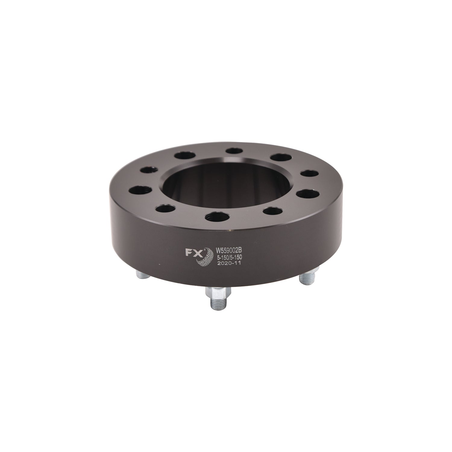 TrailFX Wheel Spacers 5x150mm/5x5.90 In Bolt Pattern 2 In Thick 110mm Hub Black Alum Set Of 2