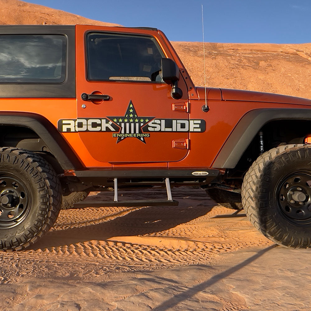 Rock Slide Engineering Jeep JK Side Step Sliders For 07-18 Wrangler JK 2 Door Models Set