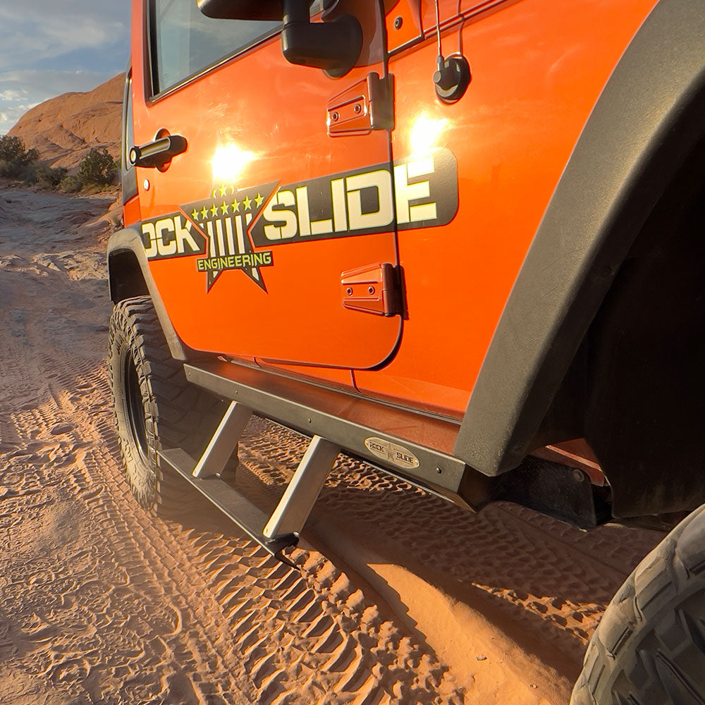 Rock Slide Engineering Jeep JK Side Step Sliders For 07-18 Wrangler JK 2 Door Models Set