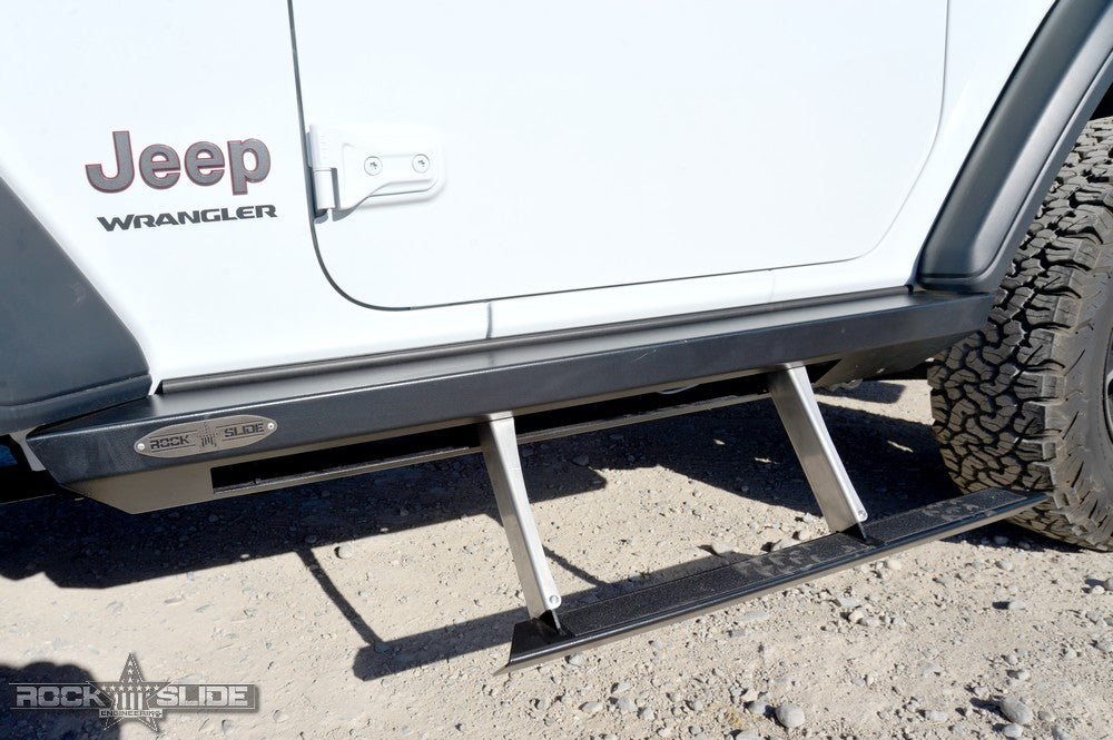 Rock Slide Engineering Jeep JL Side Step Sliders For 18-23 Wrangler JL 2 Door Models Set