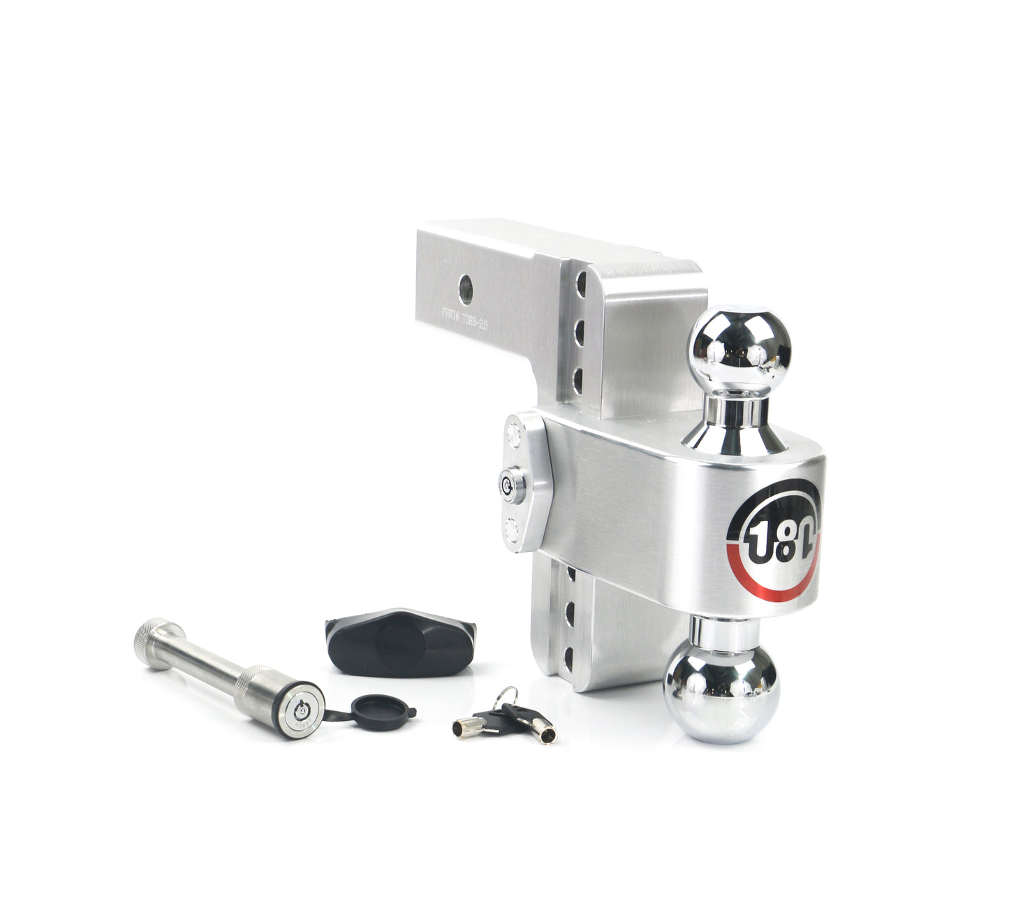 Weigh Safe 180 Hitch - Drop Hitch w/Chrome Combo Ball - 6" Drop for 2" Shank w/Hitch Pin