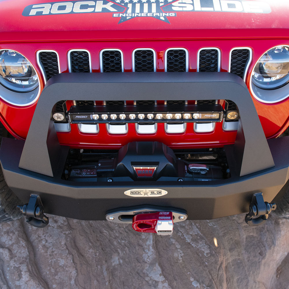 Rock Slide Engineering Jeep Bull Bar For Rigid Series Front Bumper Only Black Powdercoat