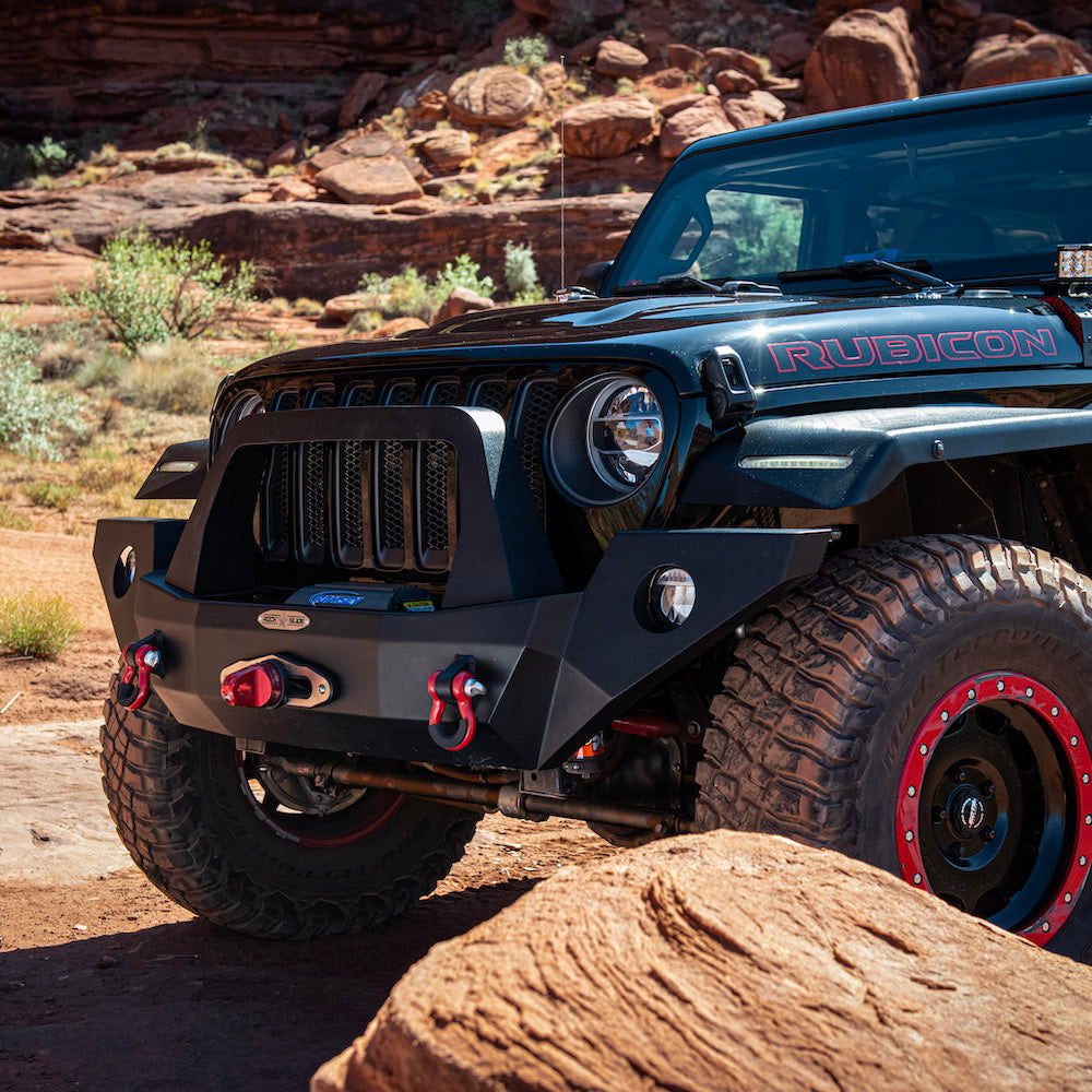 Rock Slide Engineering Jeep JL/JT Full Front Bumper For 18-Pres Wrangler JL/Gladiator Rigid Series Complete With Winch Plate