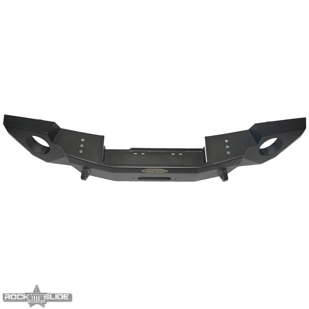Rock Slide Engineering Jeep JK Full Front Bumper For 07-18 Wrangler JK With Winch Plate No Bull Bar Black Powder coated Rigid Series Rock Slide Engineering