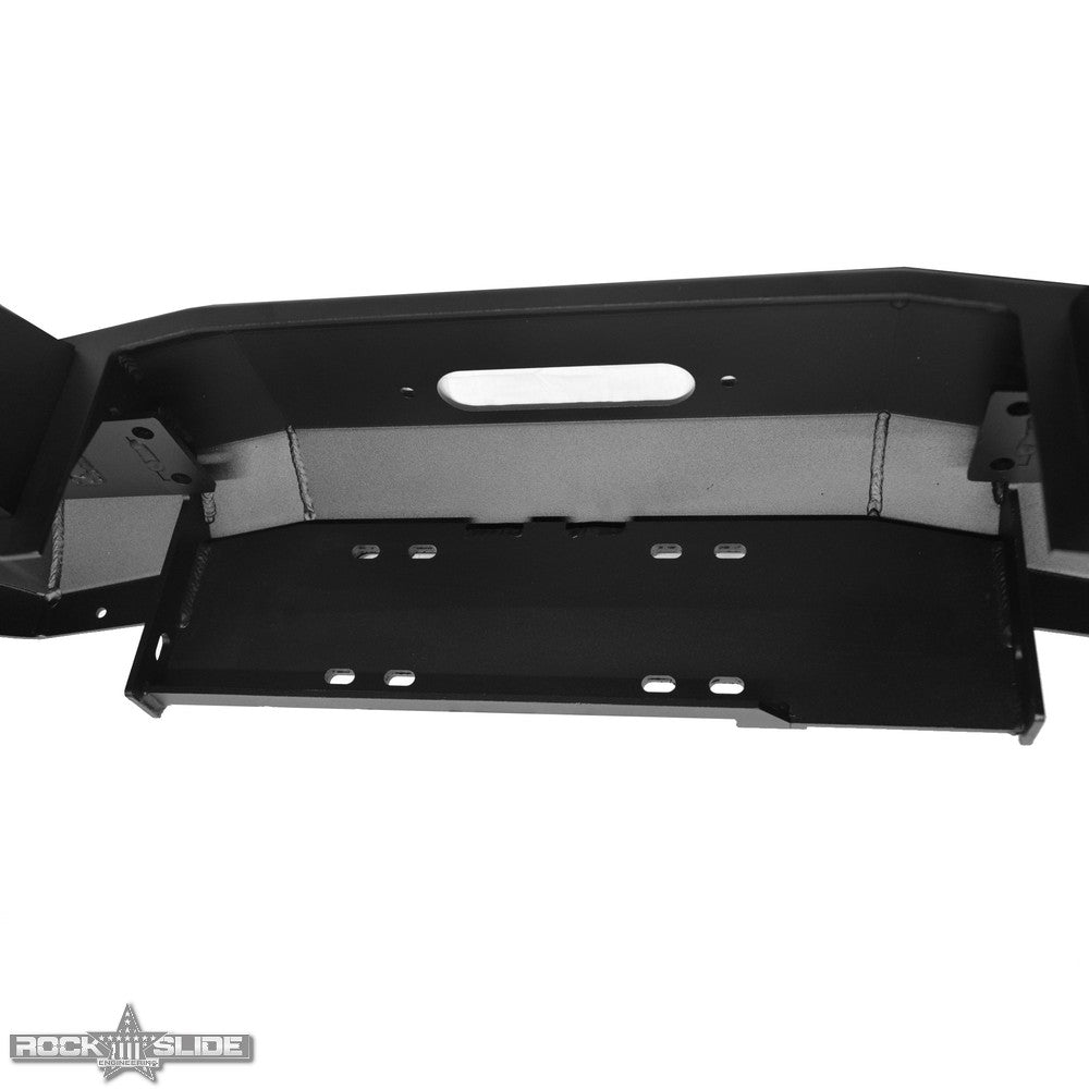 Rock Slide Engineering Jeep JK Full Front Bumper For 07-18 Wrangler JK With Winch Plate No Bull Bar Black Powder coated Rigid Series Rock Slide Engineering