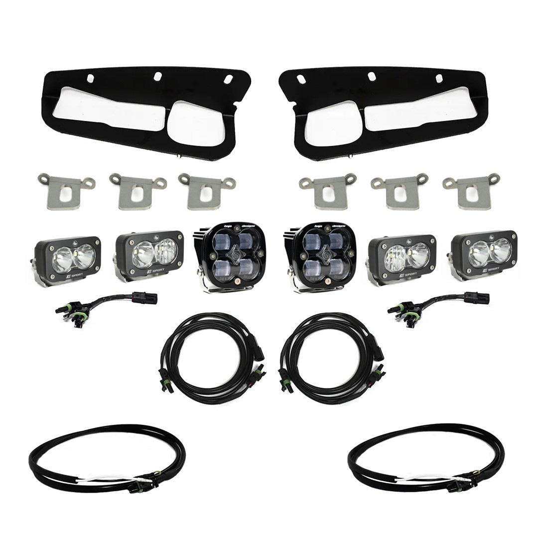 Baja Designs Clear Squadron SAE/Dual S2 Sport Steel Bumper Fog Pocket Light Kit
