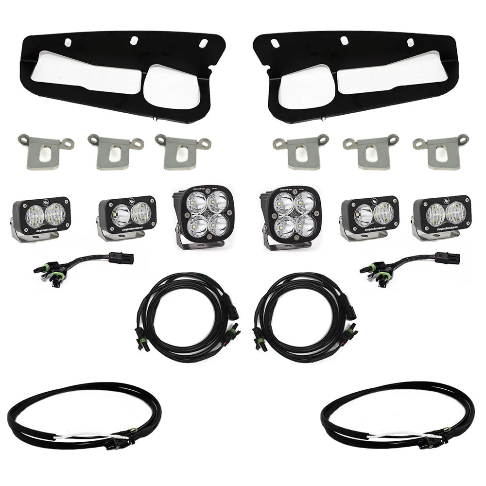 Baja Designs Clear Ford Squadron Pro/Dual S2 Sport Steel Bumper Fog Pocket Light Kit - Ford 2021-On Bronco; 2022-On Bronco Raptor; NOTE: w/ OE Steel Bumper