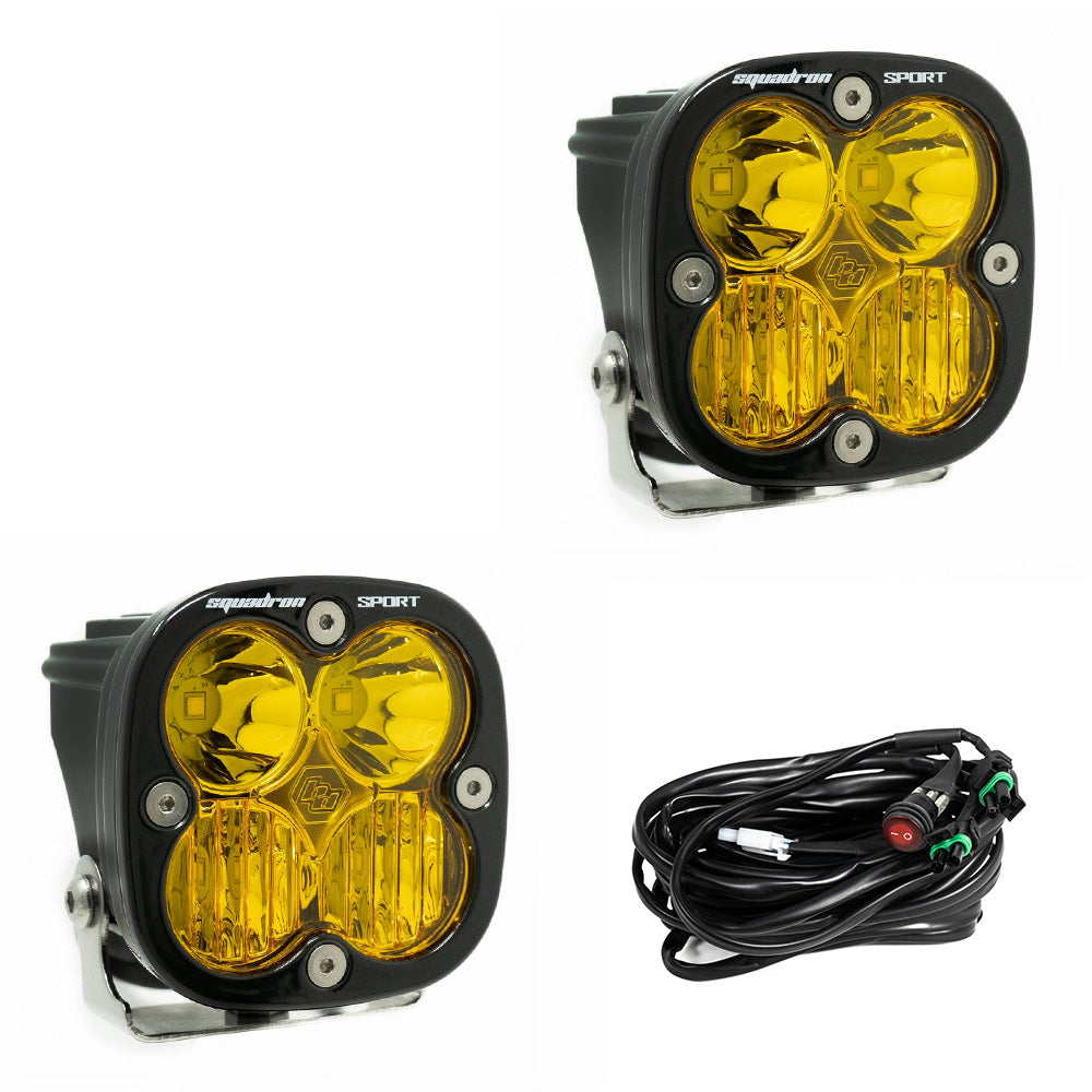 Baja Designs Squadron Sport Black LED Auxiliary Light Pod Pair