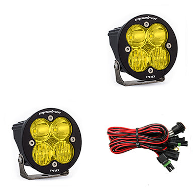 Baja Designs Amber Driving/Combo Squadron-R Pro Black LED Auxiliary Light Pod Pair - Universal