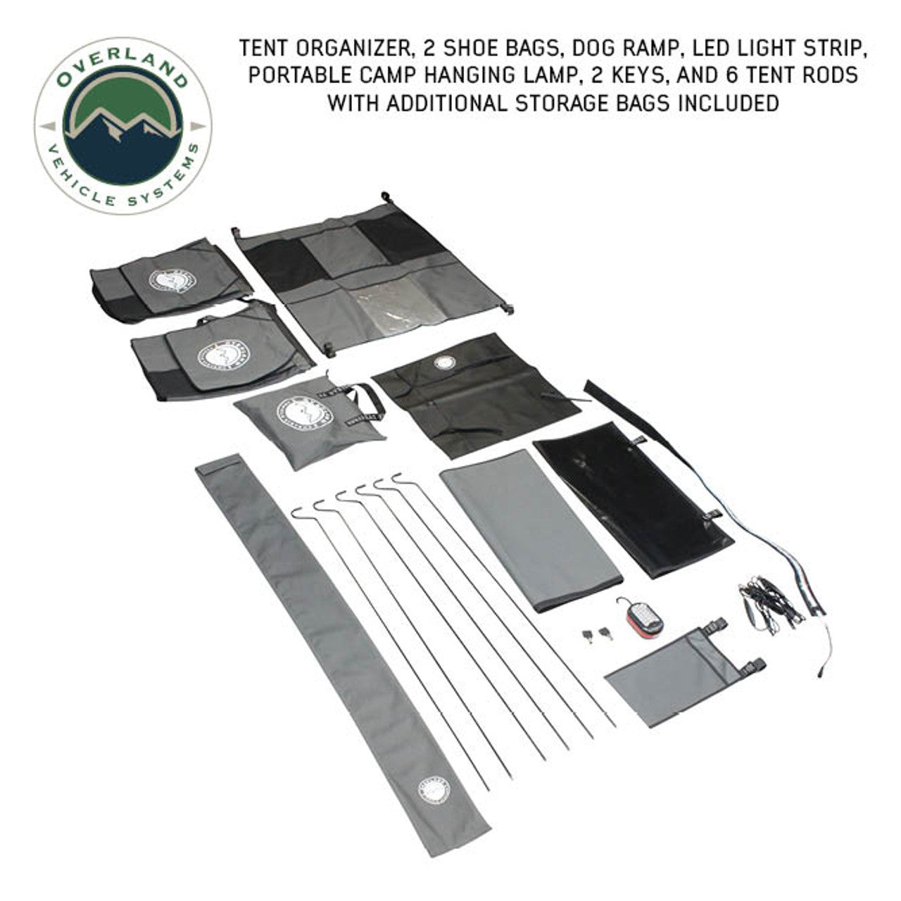 Overland Vehicle Systems HD Bundu 4 - Hard Shell Roof Top Tent, 4 Person, Grey Body and Black Rainfly