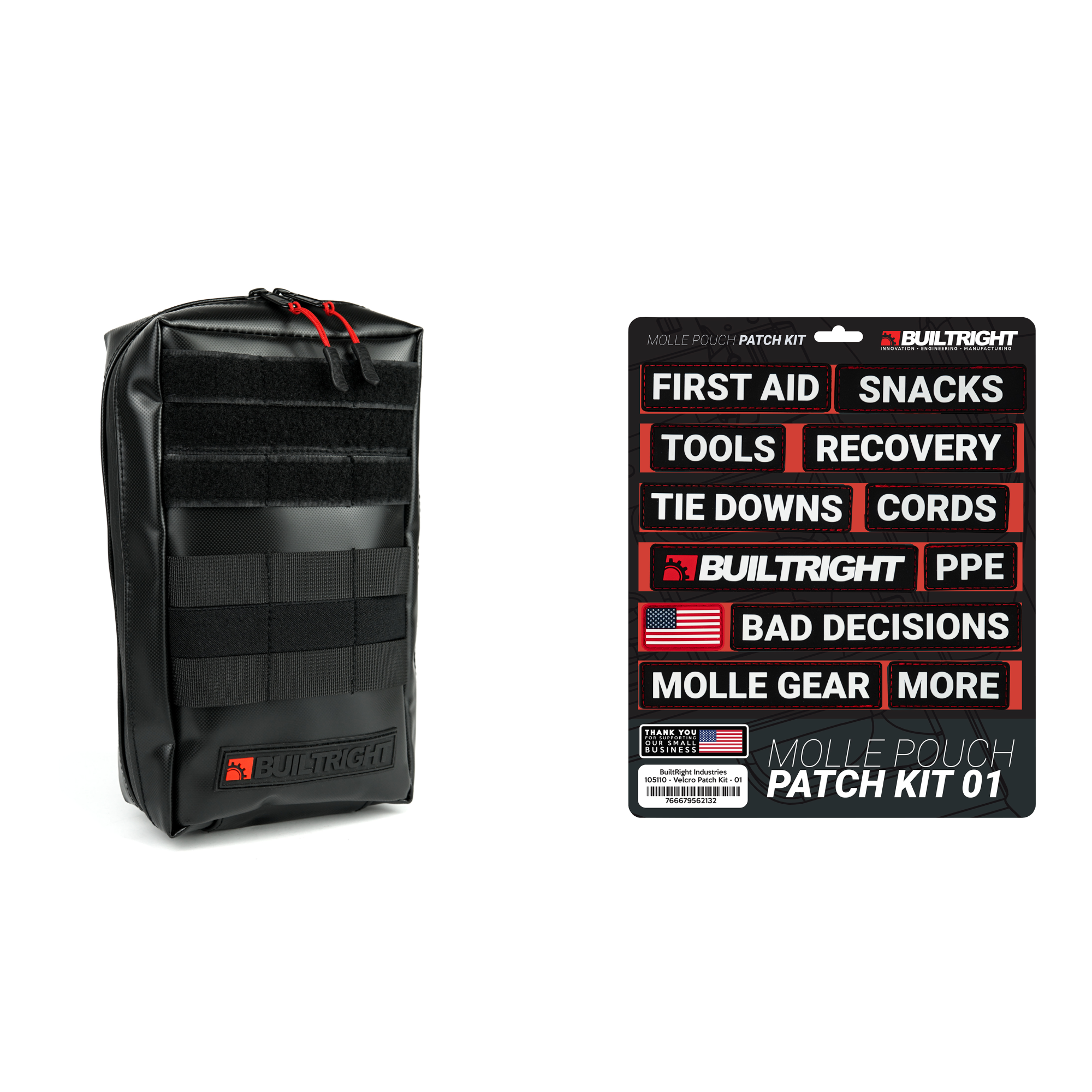 BuiltRight Industries MOLLE Pouch - Black | Small (6