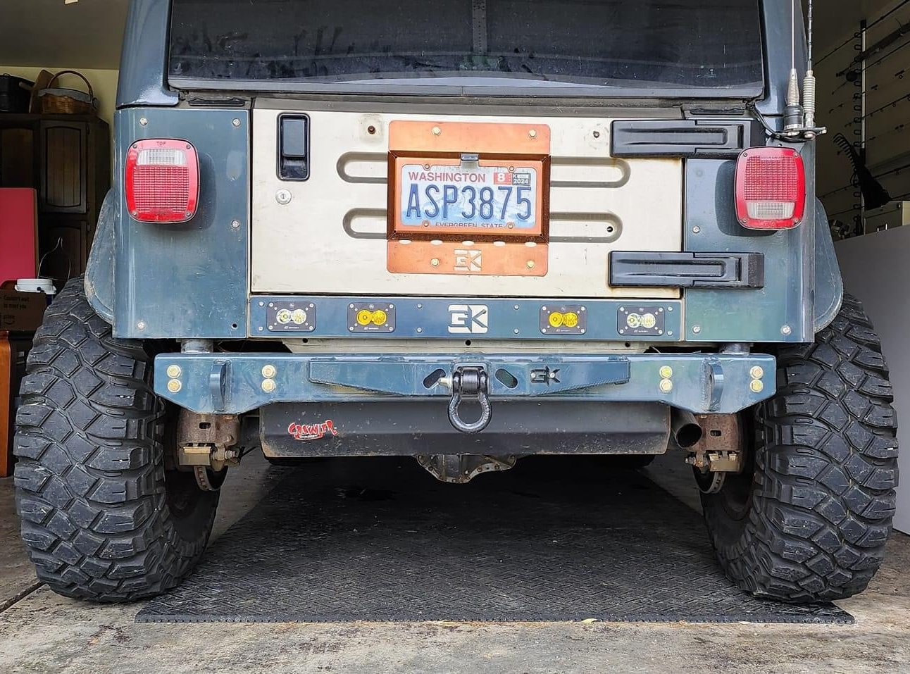 GateKeeper Off-Road Baja S2 Rear Light Plate Mount for Jeep TJ Wrangler