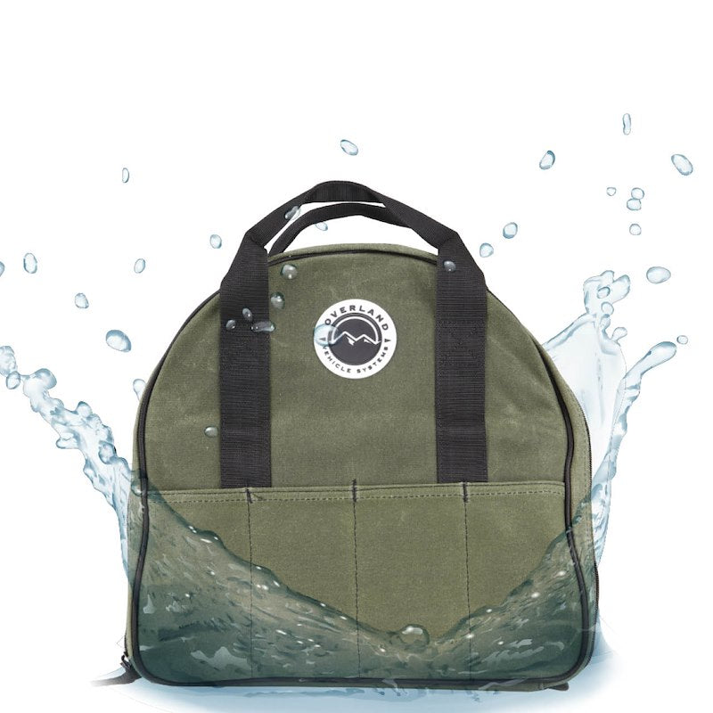 Overland Vehicle Systems Jumper Cable Bag #16 Waxed Canvas Durable Storage Solution