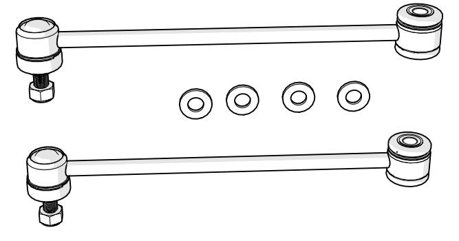 TeraFlex Wrangler JK 12.25 Inch Rear Sway Bar Link Kit w/ Swivel Stud 3-4 Inch Lift