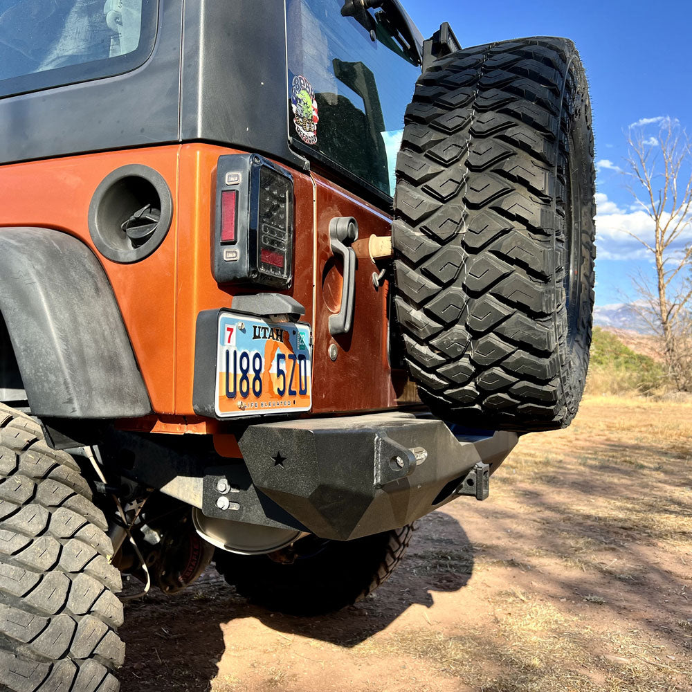 Rock Slide Engineering Jeep JK Shorty Rear Bumper For 07-18 Wrangler JK Rigid Series