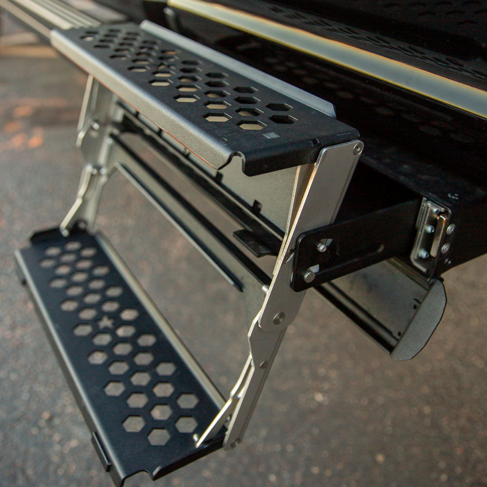 Rock Slide Engineering R-STEP 16 Inch Wide Step For 2017-2022 Ford Super Duty Bed Step Attachment Brackets Drivers Side Front Of Rear Tire