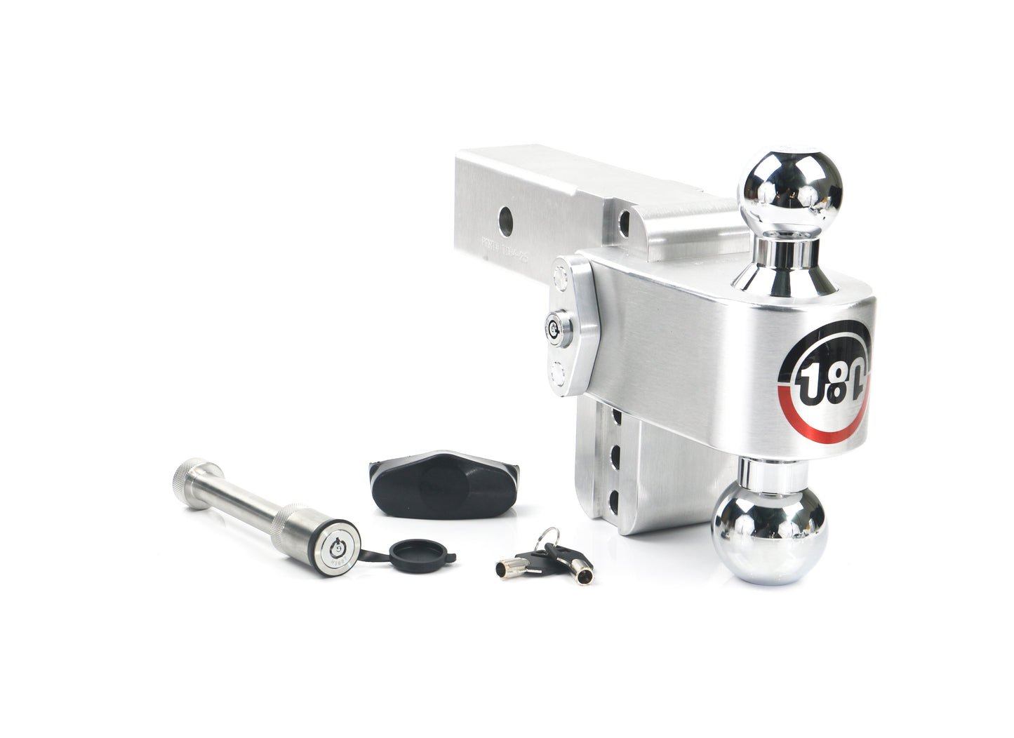 Weigh Safe 180 Hitch - Drop Hitch w/Chrome Combo Ball - 4" Drop for 2.5" Shank w/Hitch Pin
