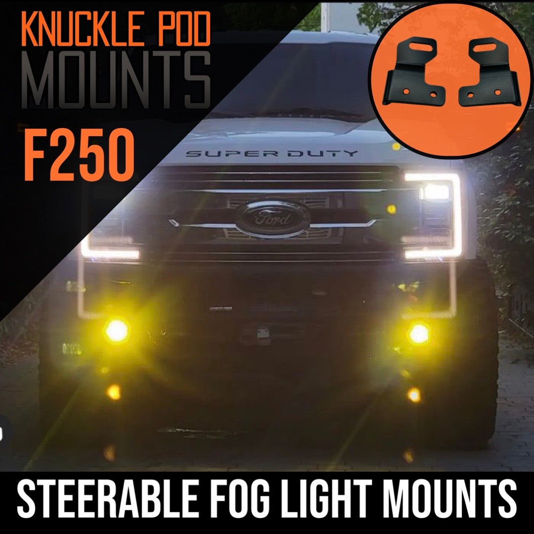 GateKeeper Off-Road Ford Super Duty Steerable Knuckle Pod Light Mounts (2017-2023)