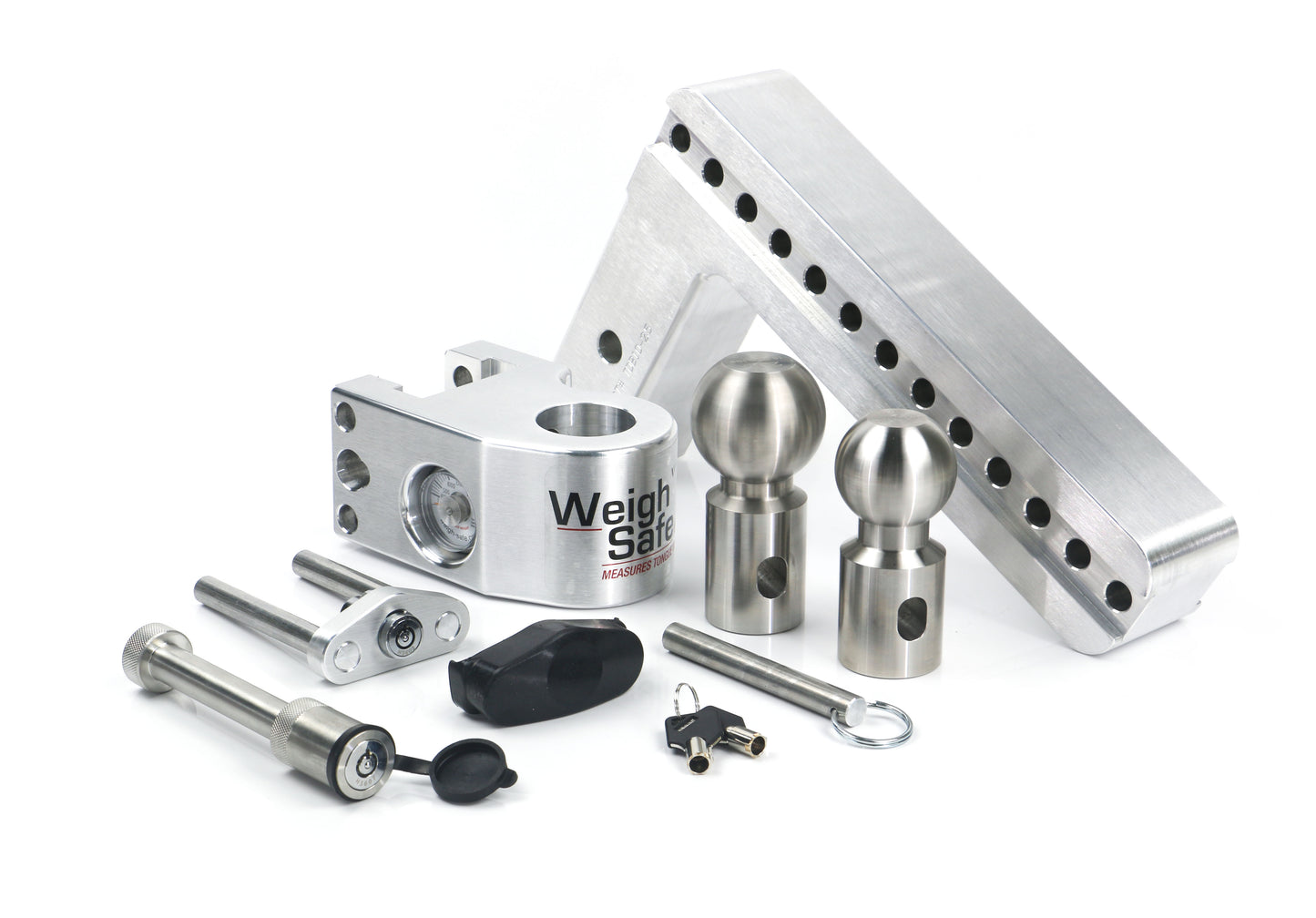 Weigh Safe Adjustable Drop Hitch - 10" Drop for 2.5" Shank w/Hitch Lock Pin