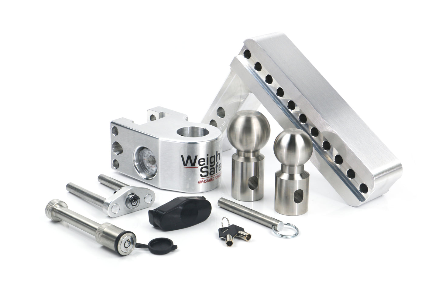 Weigh Safe Adjustable Drop Hitch - 8" Drop for 2" Shank w/Hitch Lock Pin