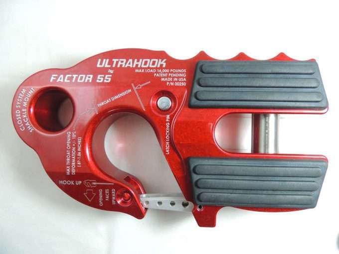 UltraHook Winch Hook W/Shackle Mount Red Factor 55