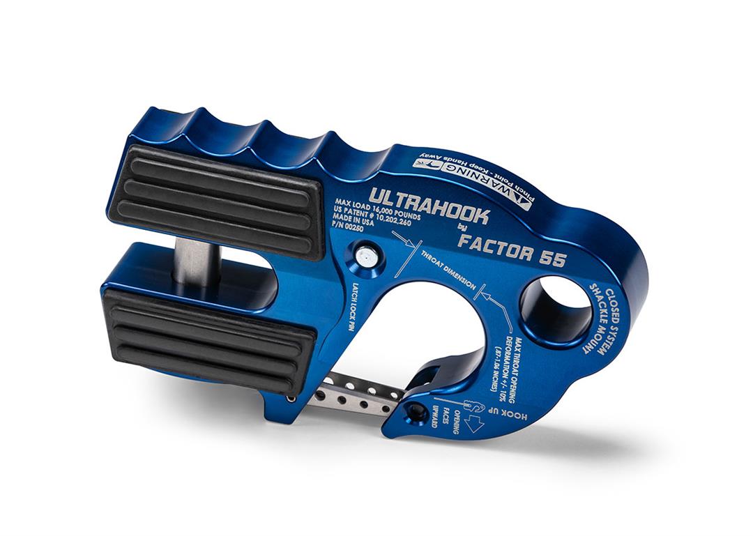 UltraHook Closed System Winch Shackle Mount Blue Factor 55