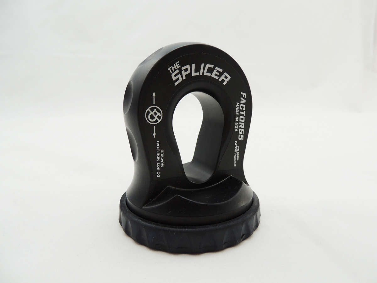 Splicer 3/8-1/2 Inch Synthetic Rope Splice On Shackle Mount Black Factor 55