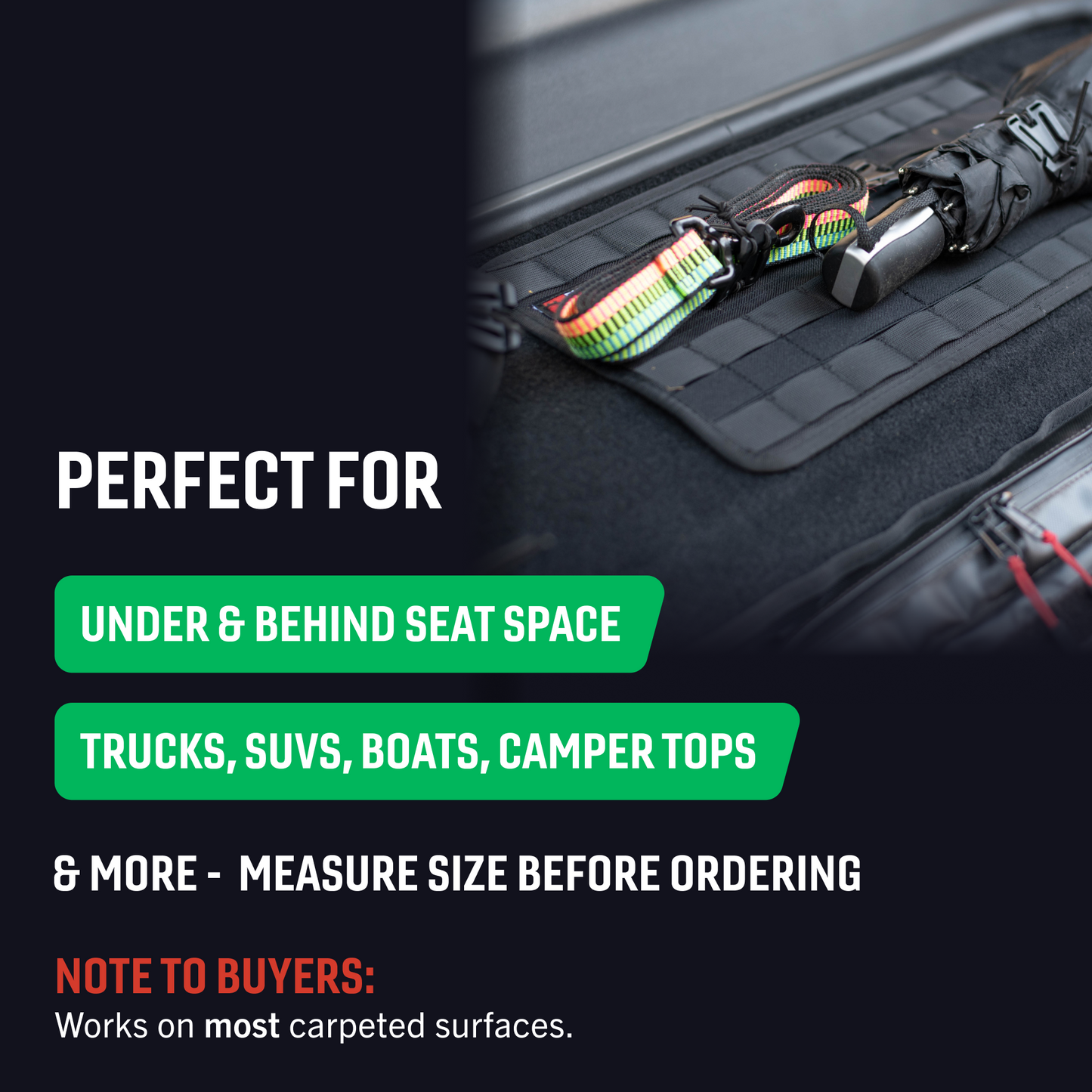 BuiltRight Industries Velcro Tech Panel - Black | 3pc Kit