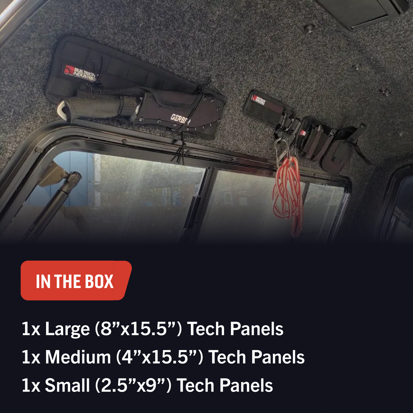 BuiltRight Industries Velcro Tech Panel - Black | 3pc Kit