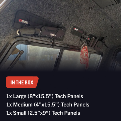 BuiltRight Industries Velcro Tech Panel - Black | 3pc Kit