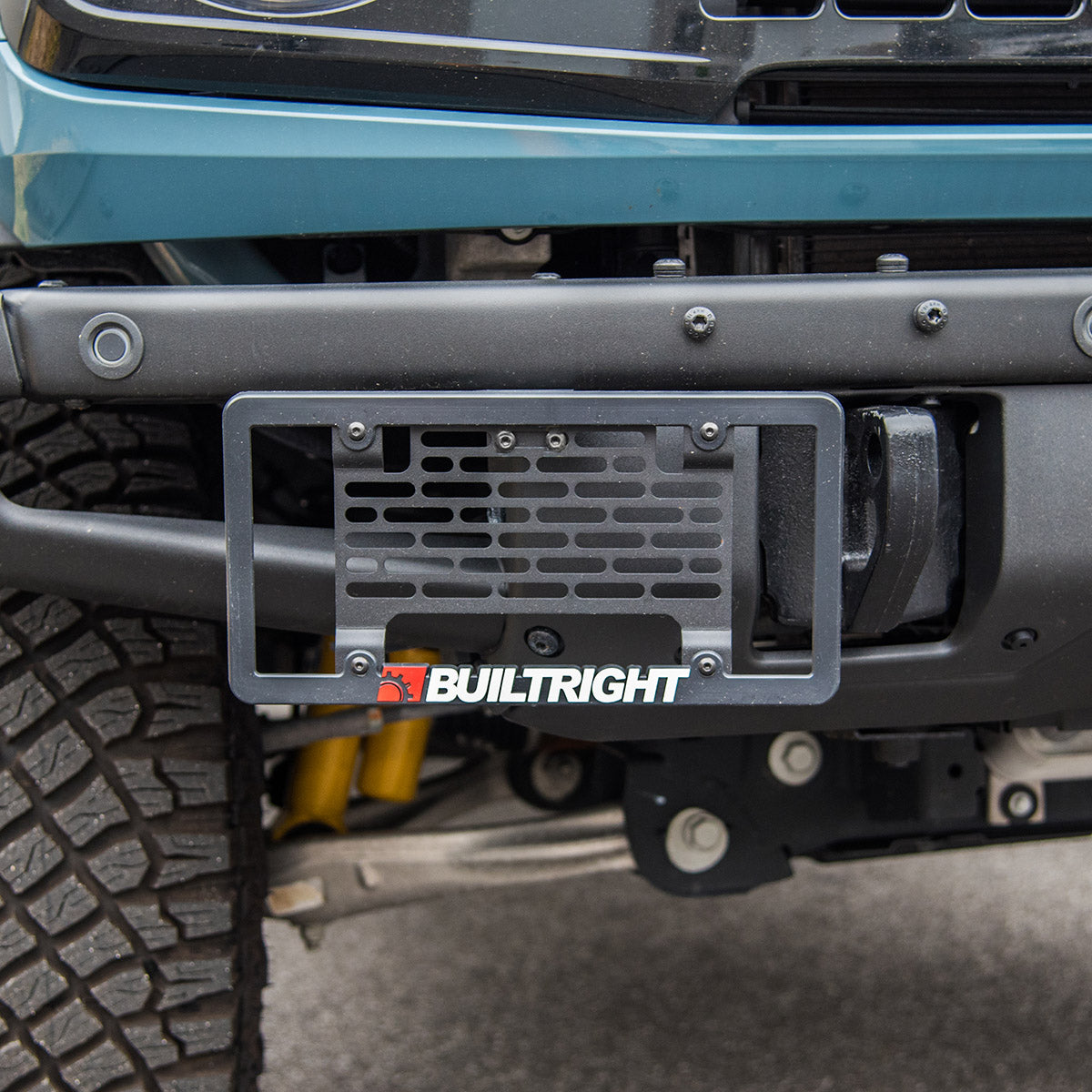 BuiltRight Industries Bronco License Plate Mount | Ford Bronco (2021+) for Modular Steel Bumper