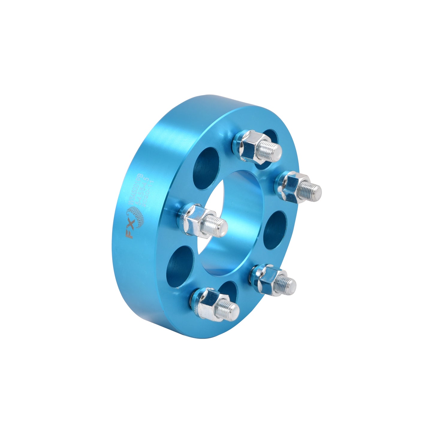 TrailFX Wheel Spacers 5x114.3mm/5x4.50 In Bolt Pattern 1.5 In Thick 74mm Hub Blue Alum Set Of 2