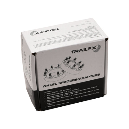 TrailFX Wheel Spacer 5x127 Mm/5x5.00 Inch Bolt Pattern 1-1/2 Inch Thickness - 71.50 Mm Hub Size - Black - Aluminum 6061-T6 - Set Of 2, Hub Centric