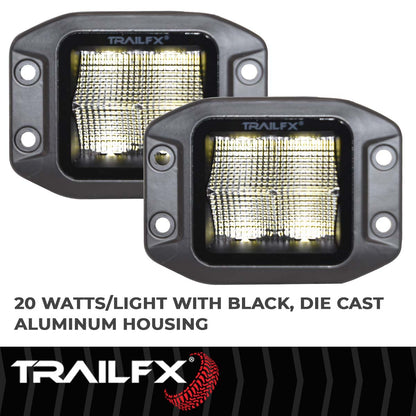 TrailFX 3" LED Cube Light- Black Edition Pair