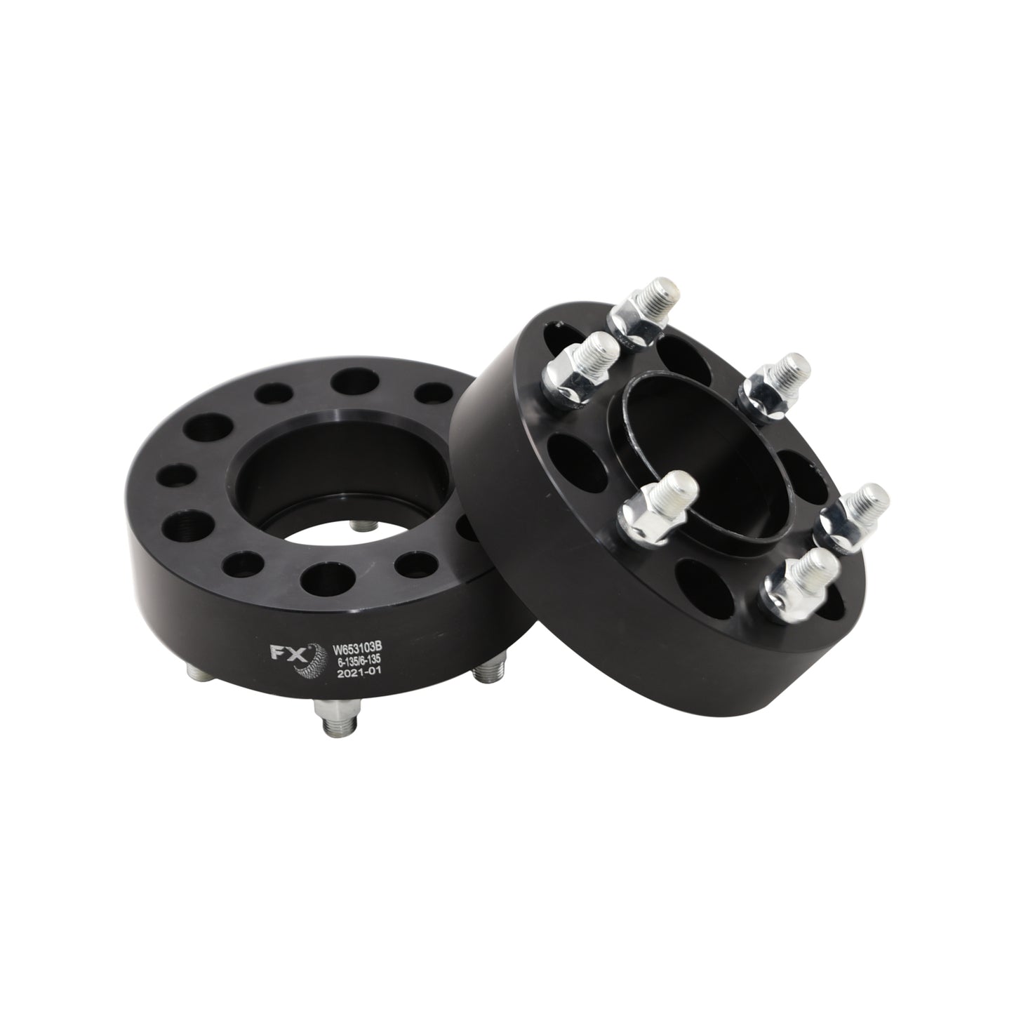 TrailFX Wheel Spacer 6x135 mm/6x5.31 Inch Bolt Pattern - 1 3/4 Inch Thick - 86.61 mm Thick Hub Centric - Black Anodized