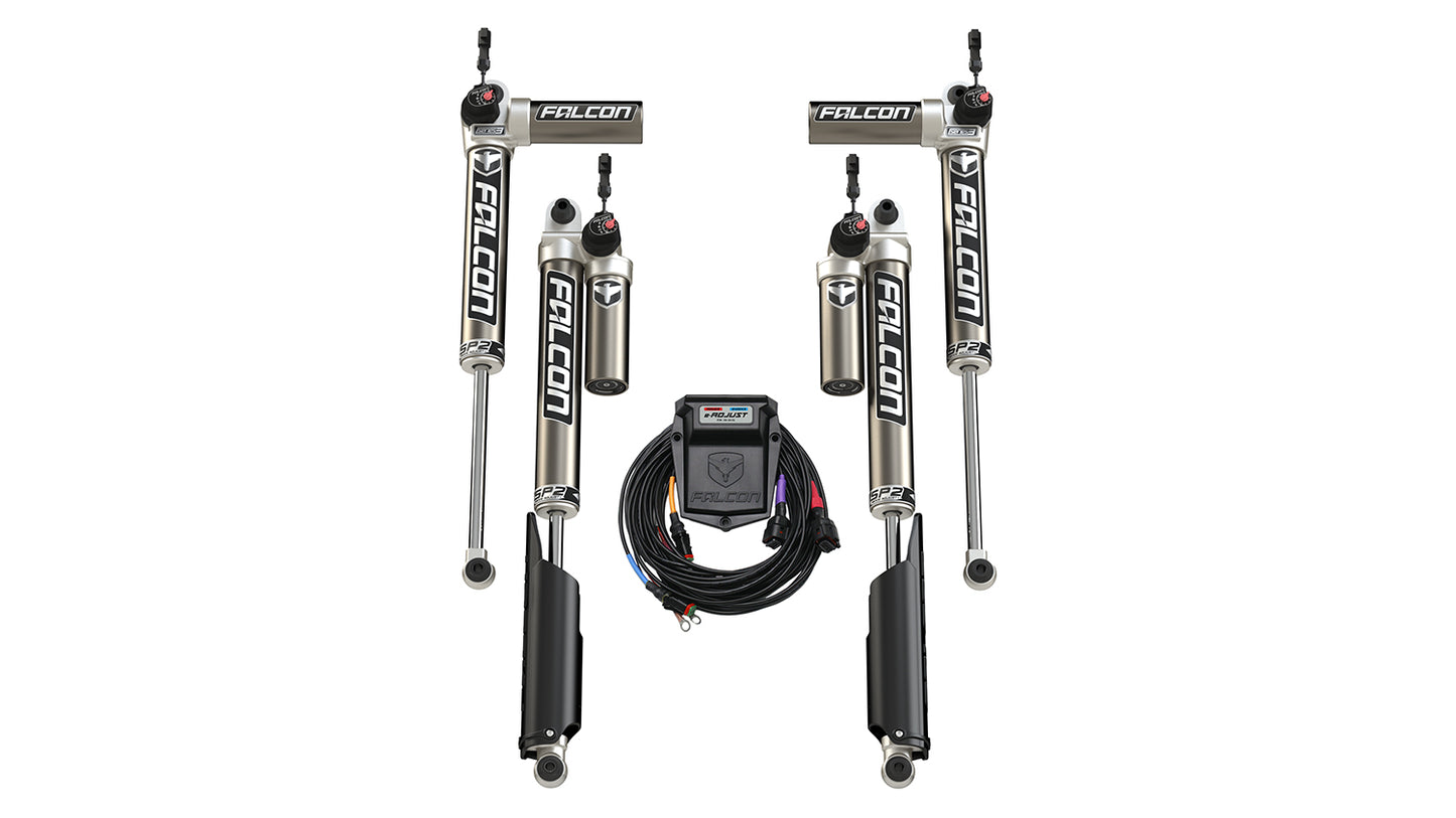 Falcon Shocks JL 4 Door SP2 3.5 e-Adjust Piggyback Shock Kit 2-4.5 Inch Lift