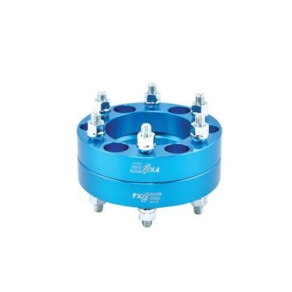 TrailFX Wheel Spacers 6x139.7mm/6x5.50 In Bolt Pattern 1.25 In Thick 108mm Hub Blue Alum Set Of 2