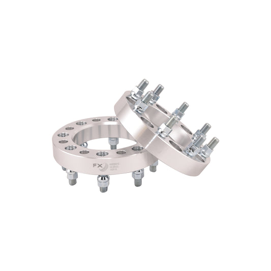 TrailFX Wheel Spacer 8x165.1mm/8x6.50 In Bolt Pattern 1.25 In Thick 126mm Hub Silver Alum Set Of 2