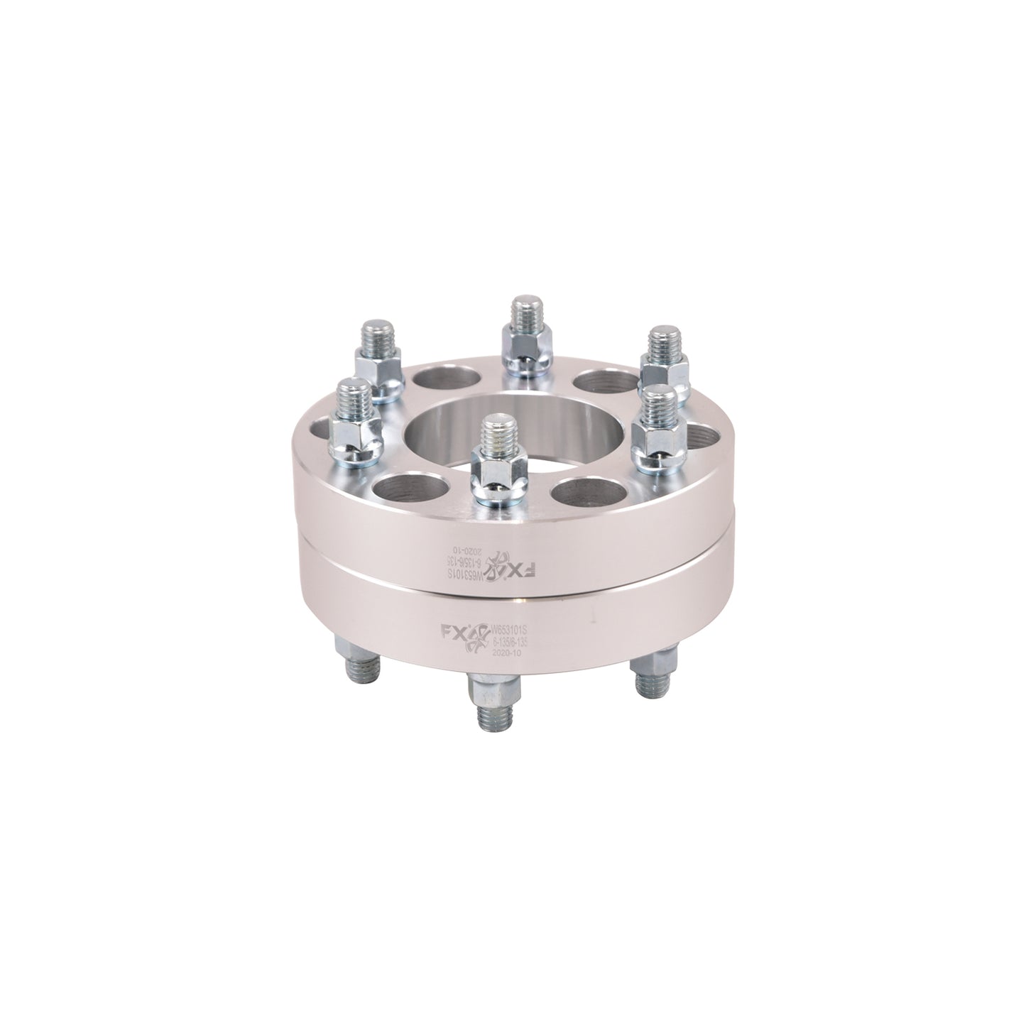 TrailFX Wheel Spacers 6x135mm/6x5.31 In Bolt Pattern 1.25 In Thick 87.10mm Hub Silver Alum Set Of 2