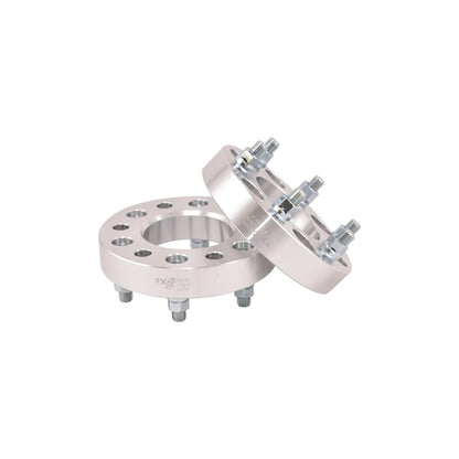 TrailFX Wheel Spacers 6x135mm/6x5.31 In Bolt Pattern 1.25 In Thick 87.10mm Hub Silver Alum Set Of 2