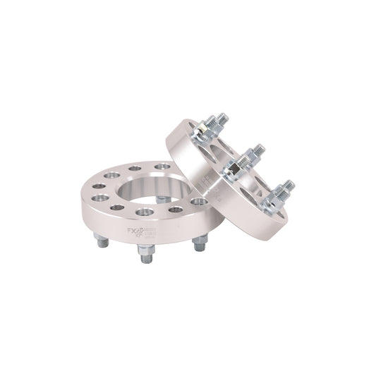 TrailFX Wheel Spacers 6x135mm/6x5.31 In Bolt Pattern 1.25 In Thick 87.10mm Hub Silver Alum Set Of 2