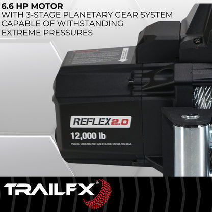 TrailFX Reflex 2.0 Steel Cable Winch 12000 Lb