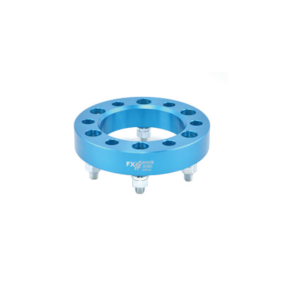 TrailFX Wheel Spacers 6x139.7mm/6x5.50 In Bolt Pattern 1.25 In Thick 108mm Hub Blue Alum Set Of 2