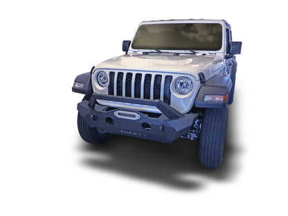 TrailFX Stubby Front Bumper with Skid Plate and Winch Mount For Wrangler JL/Gladiator
