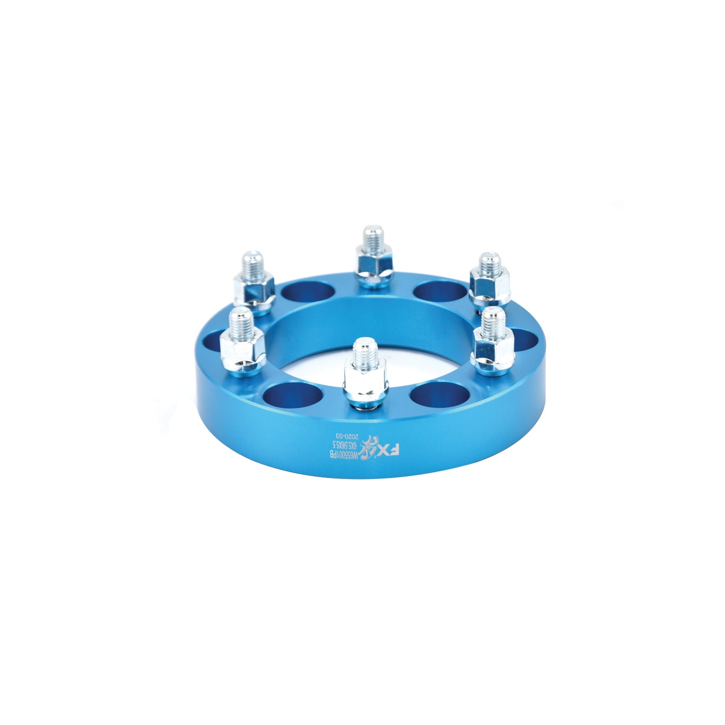 TrailFX Wheel Spacers 6x139.7mm/6x5.50 In Bolt Pattern 1.25 In Thick 108mm Hub Blue Alum Set Of 2