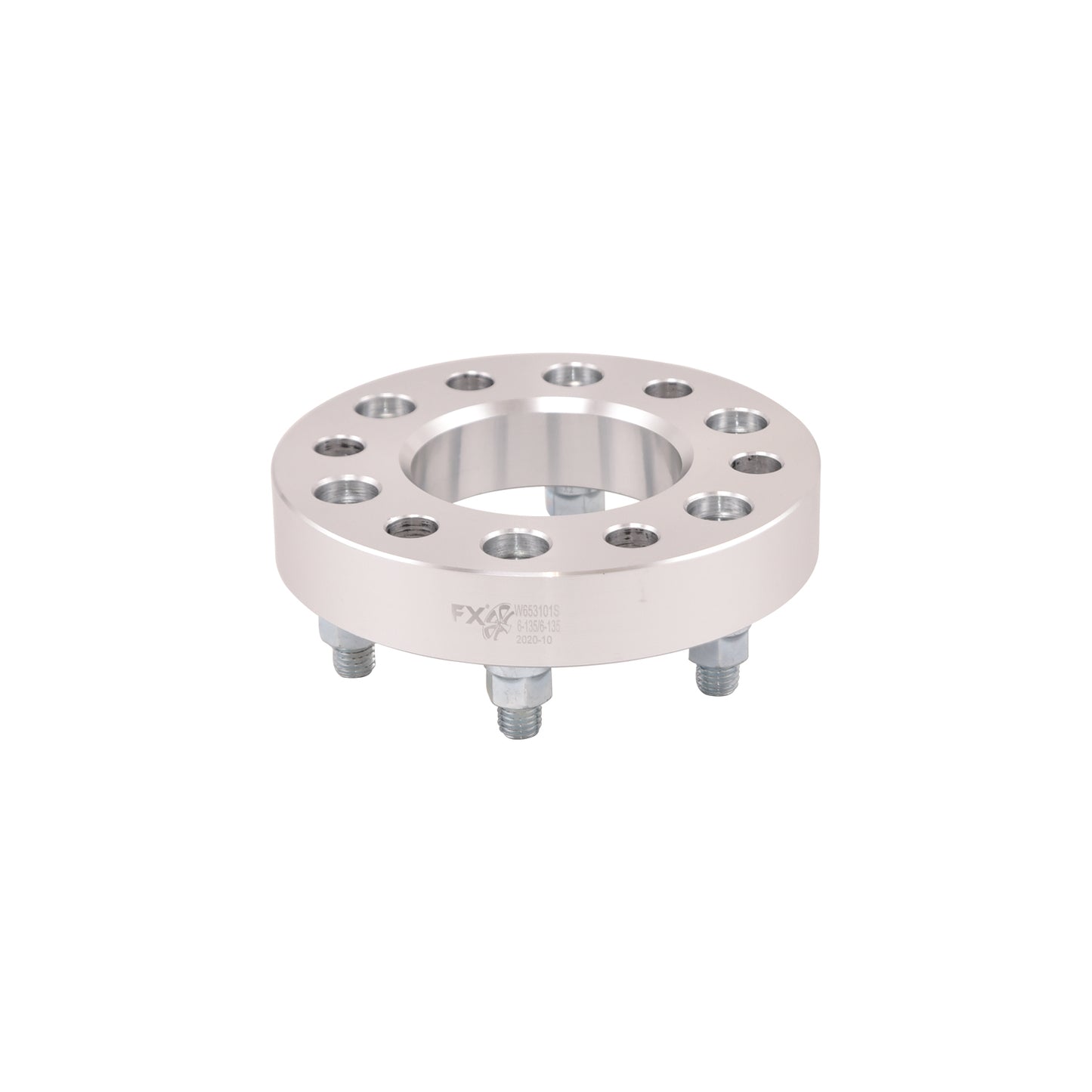 TrailFX Wheel Spacers 6x135mm/6x5.31 In Bolt Pattern 1.25 In Thick 87.10mm Hub Silver Alum Set Of 2