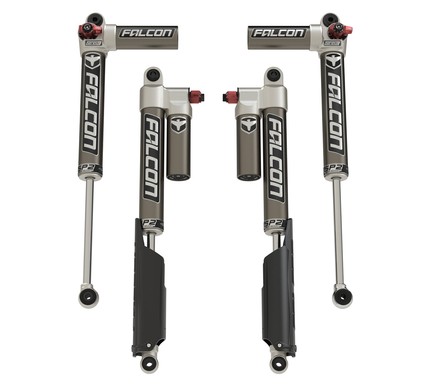 Falcon Shocks Gladiator JT SP2 3.3 Fast Adjust Piggyback Shock Kit 2-3.0 Inch Lift