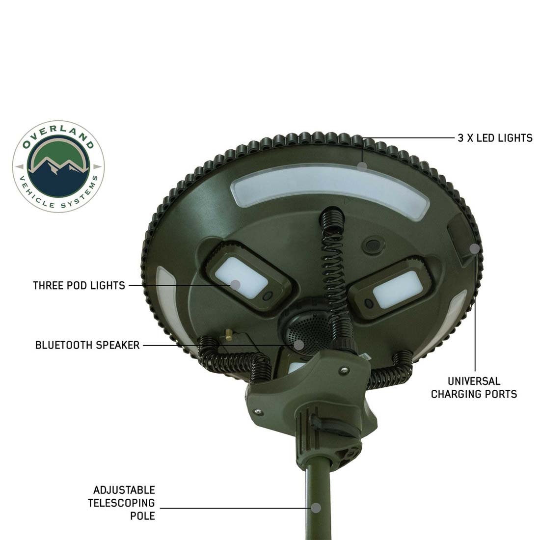 Overland Vehicle Systems UFO Solar Light Light Pods & Speaker - Camping Light